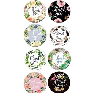 ⭐100ct. Floral Thank you Stickers⭐